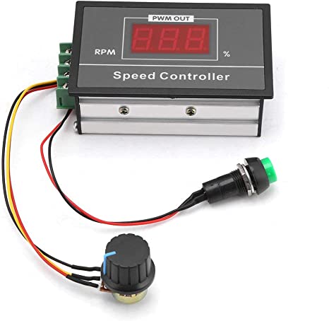 ICQUANZX DC Motor Speed Controller DC 6-60V 12V 24V 36V 48V 30A PWM ，(PWM) Speed Adjustable Stepless Governor Regulator, Motor Speed Controller with Start Stop Switch