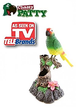 Chatty Patty - Electronic Talking Repeating Parrot Parakeet Bird - As Seen on TV