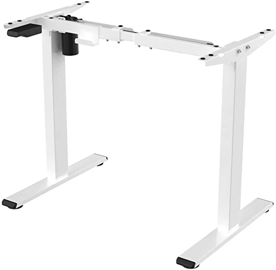 Flexispot Electric Standing Desk Height Adjustable Standing Desk Sit Stand Desk with Heavy Duty Steel and Up&down Button (White frame)