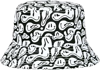 HDE Bucket Hat Unisex Print and Solid Beach Sun Hats Outdoor Packable Headwear