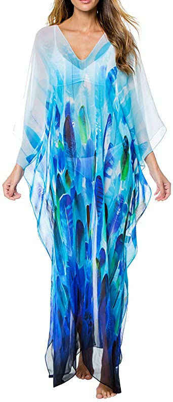 Bsubseach Women's Swimwear Turkish Kaftans Swimsuit Cover up Caftan Beach Long Dress