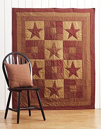 Ninepatch Star Quilted Throw 50x60"