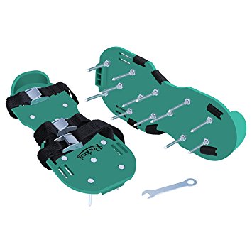 Lawn Aerator Shoes, Rockrok Spike Sandals with 3 Adjustable Durable Straps Heavy Duty Metal Buckles for Aerating Your Lawn or Garden Yard