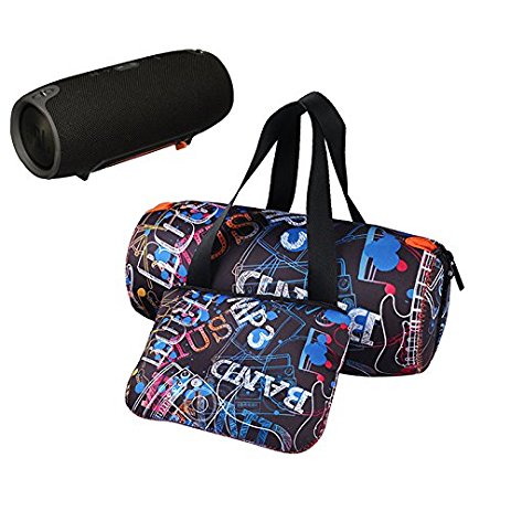 Carrying Case for JBL Xtreme - MASiKEN Soft Protective Travel Carry Case Storage Bag Pouch for JBL Xtreme Portable Wireless Bluetooth Speaker - Extra Pouch for Plug & Cable( Colorful)