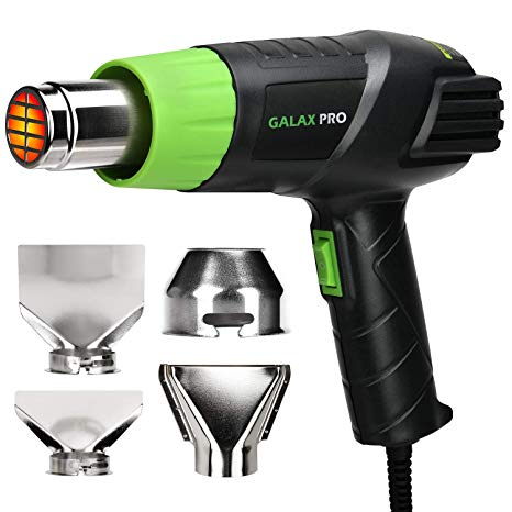 Heat Gun, GALAX PRO 12.5 Amps 1500W Hot Air Gun with 2 Temperature Modes and 4 Nozzles for Stripping Paint, Soldering Pipes, Shrinking PVC