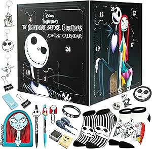 Disney The Nightmare Before Christmas Advent Calendar 2024, Countdown Calendar for Women & Teens (Black/Multi)