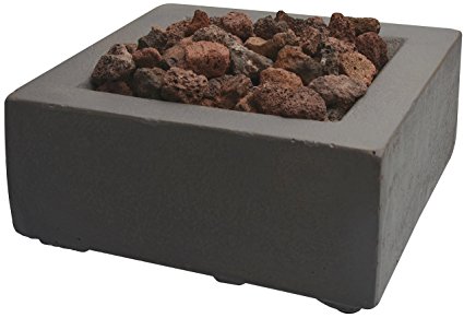 Bond Tabletop Umbrella Hole Mounted Gas Firebowl with Lava Rock, Square