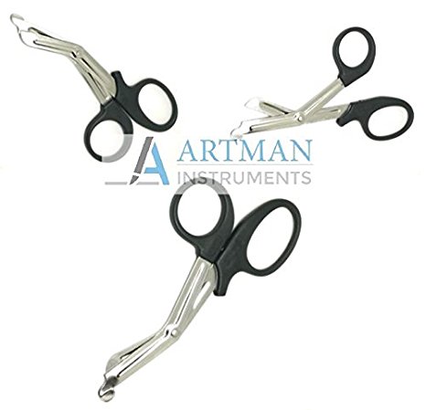3 Bandage Scissors 7.5 inches paramedic nursing dressing shear autoclavable by WISE LINKERS