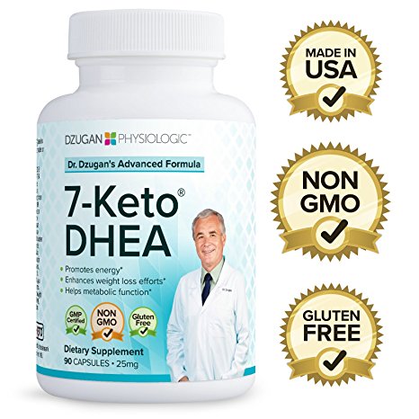 Dr. Dzugan's ADVANCED 7-Keto DHEA Formula :: Non-GMO, Gluten Free, GMP Certified! :: 25mg 90 Softgels :: Energy, Metabolism