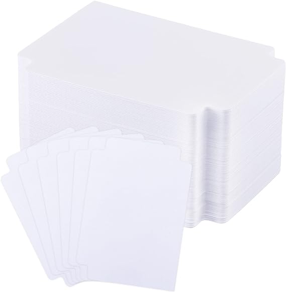 White Card Sorting Tray Plastic Divider Cards Playing Card Seperator Trading Card Organizer/Pages for Games Sports Supplies, 69 x 97 mm (100)