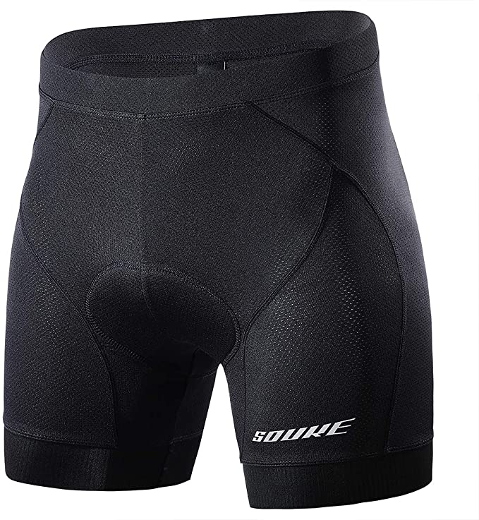 Souke Sports Men's Cycling Underwear Shorts 4D Padded Bike Bicycle MTB Liner Shorts with Anti-Slip Leg Grips