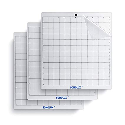 Standard-Grip Adhesive Cutting Mat t 3 Pack by SOMOLUX, Suit for Cricut, Silhouette, Brother Electronic Die Cutting Machine, 12×12 inch Clear