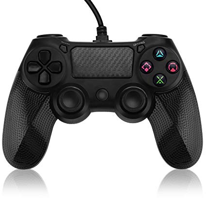 JIULONG Wired PS4 Controller, USB Wired Gamepad Game Controller for Playstation 4 / PS4 Slim / PS4 Pro/PC Playstation 3, Cable Length 6.5ft (Black)