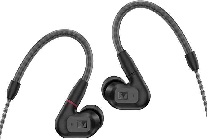 Sennheiser IE 200 in-Ear Audiophile Headphones - TrueResponse Transducers for Neutral Sound, Impactful Bass, Detachable Braided Cable with Flexible Ear Hooks - Black