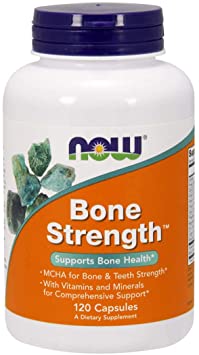 NOW Supplements, Bone Strength with Microcrystalline Hydroxyapatite (MCHA), Magnesium and Vitamins C,D and K, 120 Capsules