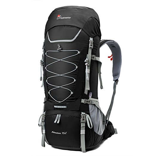 Mountaintop 75L-80L Internal Frame Backpack Hiking Backpack with Rain Cover