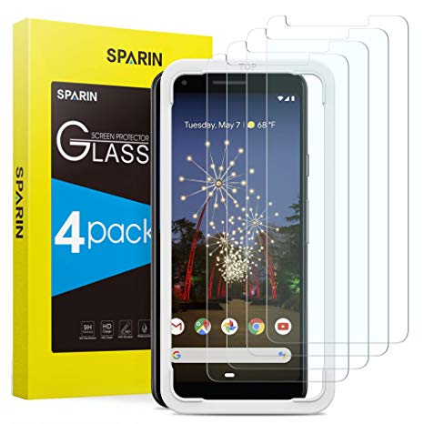 Google Pixel 3a XL Screen Protector, [4 Pack] SPARIN Tempered Glass, High Definition, Scratch Resistant Screen Protector for Google Pixel 3a XL 6.0 Inch, 2019