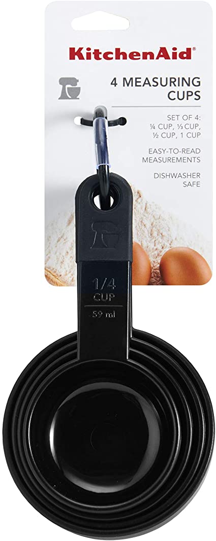 KitchenAid Classic Measuring Cups, Set of 4, Black/Black