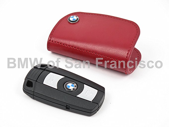 BMW Genuine Red Leather Key Case OEM