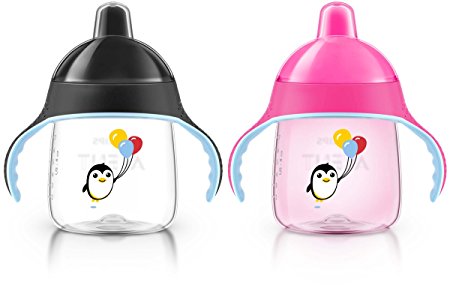 Philips Avent My Penguin Sippy Cup, Pink, 9 Ounce (Pack of 2), Stage 2