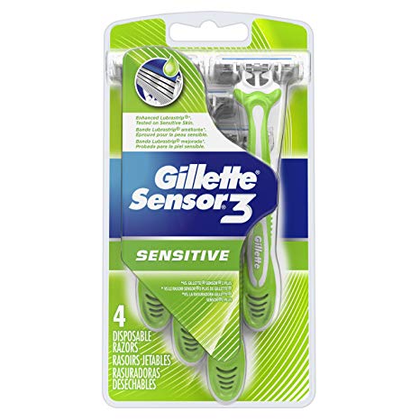 Gillette Sensor3 Men's Disposable Razors, 4 Pack