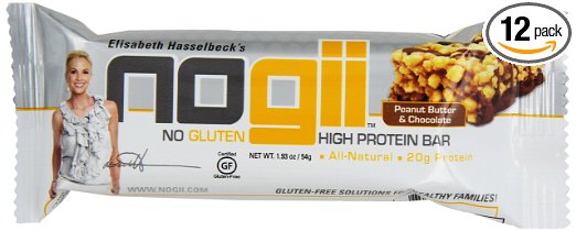 Nogii High Protein Bar No Gluten, Peanut Butter and Chocolate 12, 1.90 Ounce Bars Per Pack