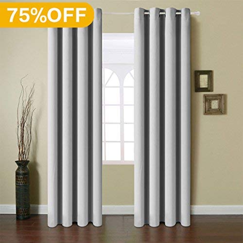 COSYJOY Blackout Curtains 2 Panels (W52 x L63, Space Gray)