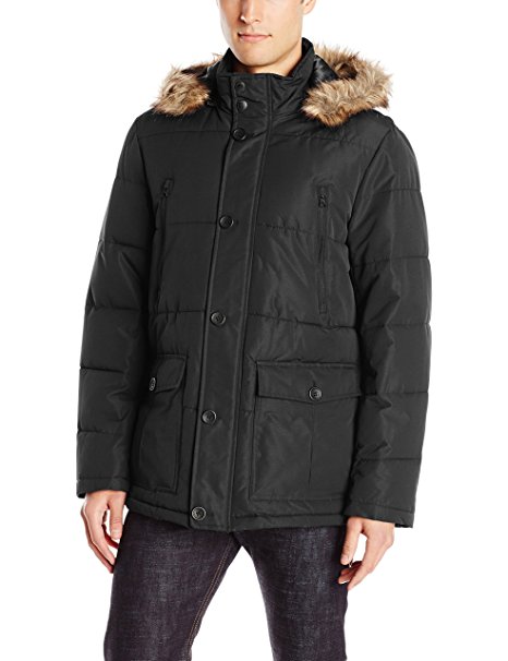 Buffalo by David Bitton Men's Polyester Zip-Front Parka with Hood