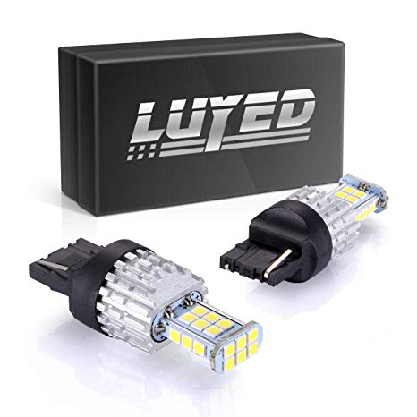 2019 Newest,7440 led reverse lights,LUYED 2 X 1550 Lumens Extremely Bright Error Free 7440 T20 3030 24-EX Chipsets LED Bulbs Used For Backup Reverse Lights, Xenon White
