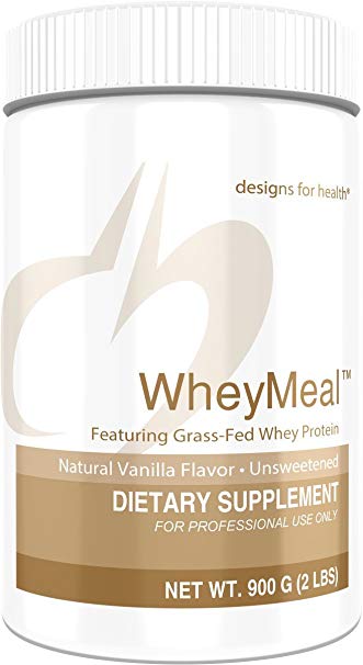 Designs for Health WheyMeal - Vanilla Grass Fed Whey Protein Powder with 16g Protein (25 Servings / 900g)