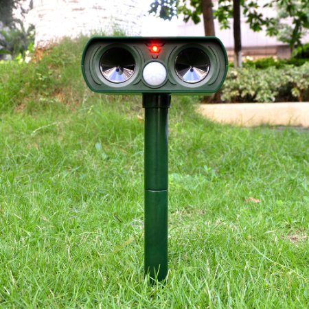 DROWL Mole Repeller Outdoor Solar Powered Ultrasonic Animal Repeller With PIR Sensor Protect Your Yard Lawn Garden65292waterproof