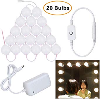 eTopxizu Vanity Mirror Lights, Hollywood Style LED Vanity Mirror Lights Kit with 20 Dimmable Light Bulbs for Vanity Table Makeup Mirror (Mirror Not Included)