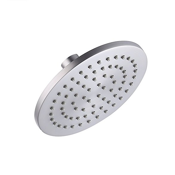 KES Shower Head Brushed Nickel, 6 Inch with 2.5 gpm Removable Water Restrictor - Rain Shower heads Fixed Mount for Bathroom, J216S6-2