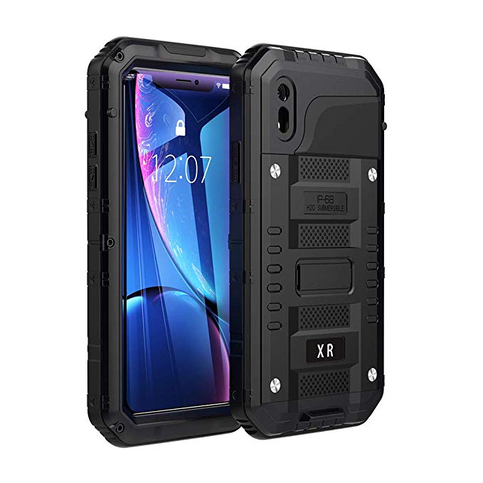 Waterproof Case Compatible with iPhone XR, Military Grade Drop Tested, Heavy Duty, Full Body, 360 Protective, Shockproof, Drop Proof Cover Built-in Screen Protector for iPhone XR 6.1" (Black)