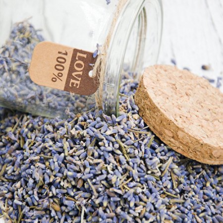 One Lavender Seeds Small Bottle 5A+ Quality Lavender Buds Gift for Love with Small Glass Bottle Dried Lavender Flower Buds with 100% Love Tag