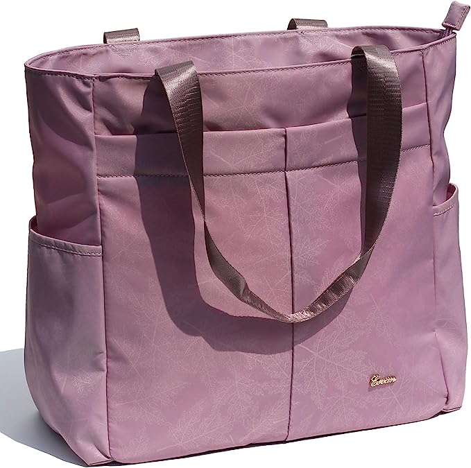 ESVAN Original Floral Tote Bag Large Shoulder Bag with Multi Pockets for Gym Travel Beach Daily Bags