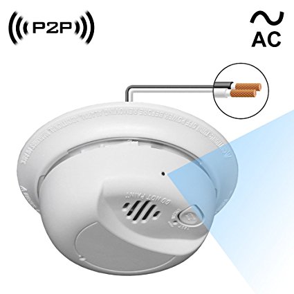 WF-404HAC: Spy Camera with WiFi Digital IP Signal, Recording & Remote Internet Access, Camera Hidden in a Residential Smoke Detector (Direct 110V ~ 220VAC Line Model)