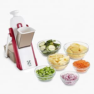 Zakarian by Dash Safe Slice Mandoline for Vegetables, Meal Prep & More with 30  Presets & Thickness Adjuster - Cranberry