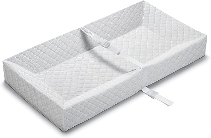 Summer 4-Sided Changing Pad – Durable Quilted Changing Pad Made with Waterproof Material, Includes Infant Safety Belt with Quick-Release Buckle