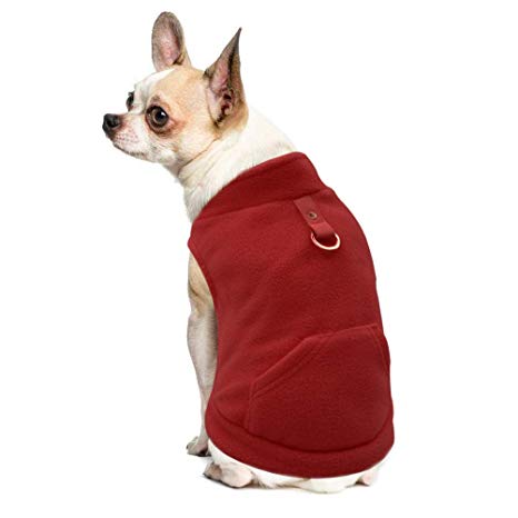 EXPAWLORER Fleece Autumn Winter Cold Weather Dog Vest Harness Clothes with Pocket for Small Dogs