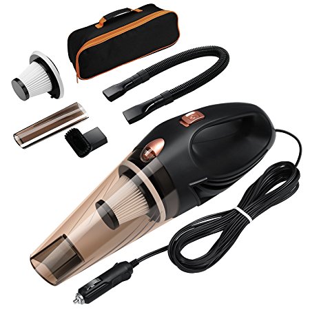 ORIA Car Vacuum Cleaner, 4000 PA, 106 W High Power Portable Cleaner, Auto Vacuum Cleaning Tools for Cars, with 16.4FT (5M) Power Cord, Portable Hand-held Carrying Bag