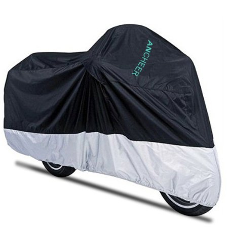 ANCHEER PT-01-B Motorcycle Cover Waterproof Outdoor Sun Proof XL Fits Up To 103'' For Cruiser Tourer Chopper Motorbike Cover