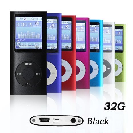GGMartinsen 32 GB Mini Usb Port Slim Small Multi-lingual Selection 178 LCD Portable Mp3Mp4 Mp3Player  Mp4Player  Video Player  Music Player  Media Player Audio player With Photo Viewer  E-book Reader  Voice Recorder Games and Movie-Black