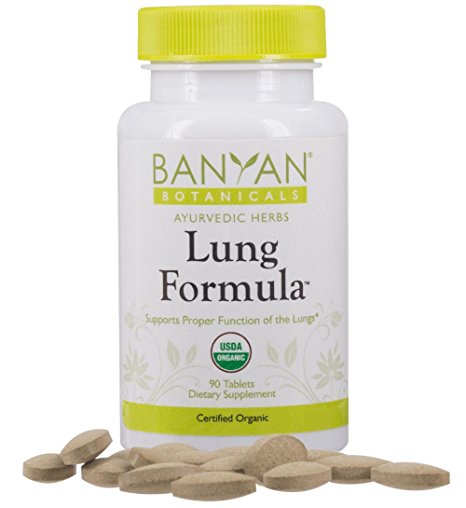 Banyan Botanicals Lung Formula - USDA Organic, 90 tablets - Supports Clear Breathing & Healthy Lungs - Respiratory Support*