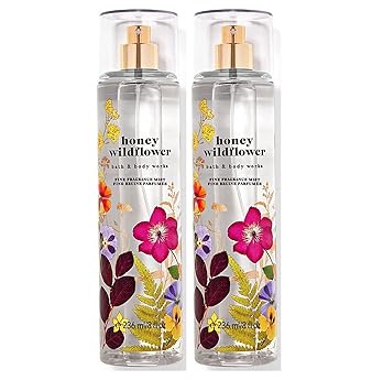 Bath & Body Works Honey Wildflower Fine Fragrance Body Mist Gift Set - Value Pack Lot of 2 (Honey Wildflower)