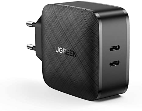 UGREEN 66W USB C Ladegerät PPS USB C Netzteil mit 2 Ports, PD Adapter kompatibel mit MacBook Pro, MacBook Air, iPad Pro, iPhone 12, 11, Dell XPS 15, Surface Go, Galaxy S21, Switch usw.