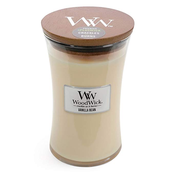 Vanilla Bean WoodWick Glass Jar Scented Candle, Large 22 oz.