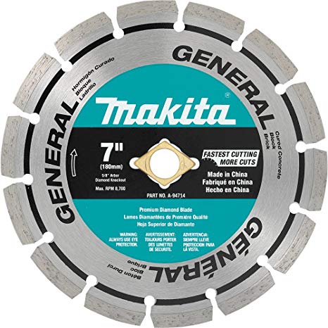 Makita A-94714 7-Inch Segmented Rim Diamond Masonry Blade