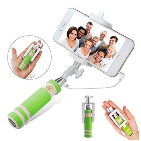 Selfie Sticks, SSA®Mini Monopods Selfie Stick, [Super Mini Pocket Size] Self Portrait Monopod Extendable Portable Selfie Stick [No Need Battery] Green