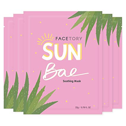 FaceTory Sun Bae Aloe Vera Soothing Sheet Mask (Pack of 5) - Soothing, Calming, and Hydrating